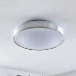 Lindby LED-loftlampe Emelie, Ø 42 cm, aluminiumsfarvet, metal