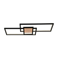 Lindby LED-loftlampe Emiljan, sort, metal, dæmpbar