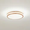 Lindby LED-loftlampe Emiva, Ø 39,5 cm, CCT, træ