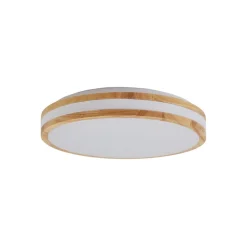 Lindby LED-loftlampe Emiva, Ø 39,5 cm, CCT, træ