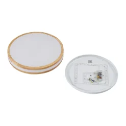 Lindby LED-loftlampe Emiva, Ø 39,5 cm, CCT, træ