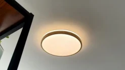 Lindby LED-loftlampe Emiva, Ø 49 cm, CCT, træ