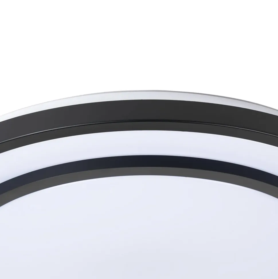 Lindby LED-loftlampe Essina, sort, metal, CCT, dæmpbar.