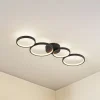 Lindby LED-loftlampe Evengeline, sort, aluminium, 88 cm
