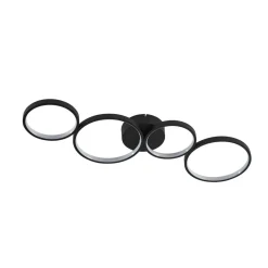 Lindby LED-loftlampe Evengeline, sort, aluminium, 88 cm