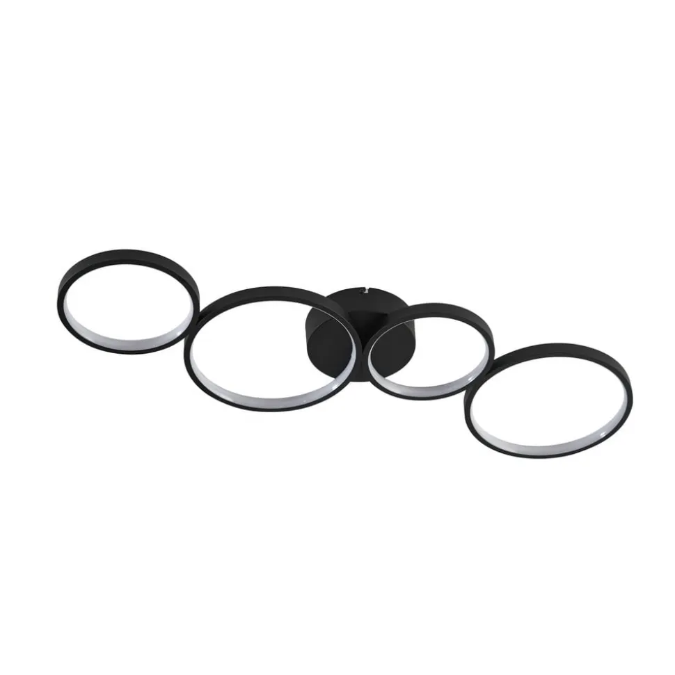 Lindby LED-loftlampe Evengeline, sort, aluminium, 88 cm