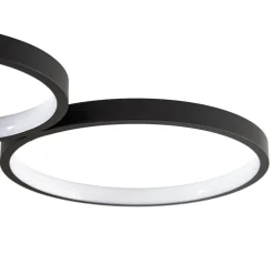 Lindby LED-loftlampe Evengeline, sort, aluminium, 88 cm