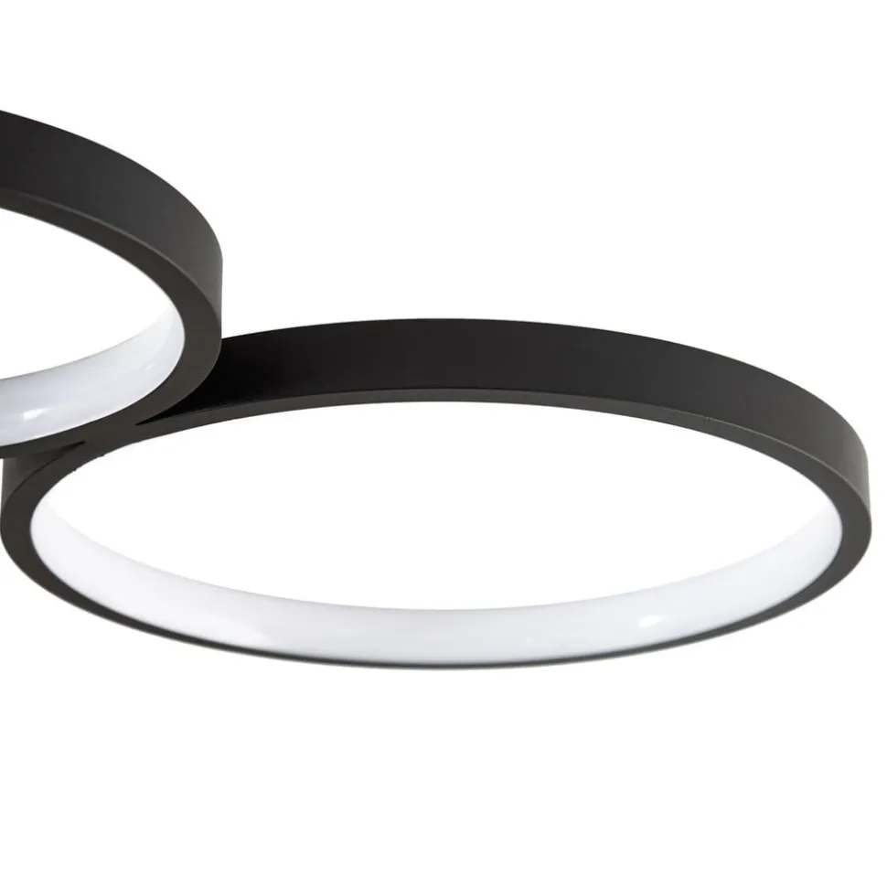 Lindby LED-loftlampe Evengeline, sort, aluminium, 88 cm