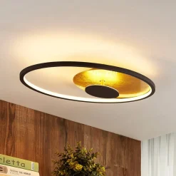 Lindby LED-loftlampe Feival, 61 cm, rust/guld, dæmpbar