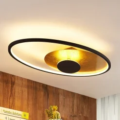 Lindby LED-loftlampe Feival, 73 cm, rust/guld, dæmpbar