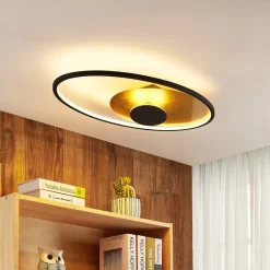 Lindby LED-loftlampe Feival, 73 cm, rust/guld, dæmpbar