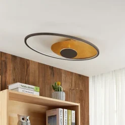 Lindby LED-loftlampe Feival, 73 cm, rust/guld, dæmpbar