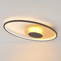 Lindby LED-loftlampe Feival, 73 cm, rust/guld, dæmpbar
