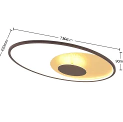 Lindby LED-loftlampe Feival, 73 cm, rust/guld, dæmpbar