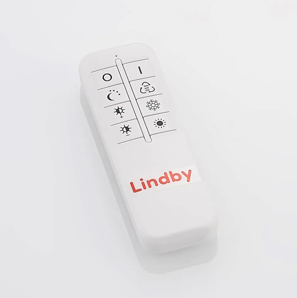 Lindby LED-loftlampe Fjardo, kantet, sølv, CCT, fjernbetjening