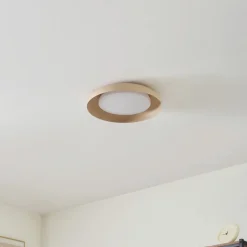 Lindby LED-loftlampe Florie, beige, metal, Ø 40 cm