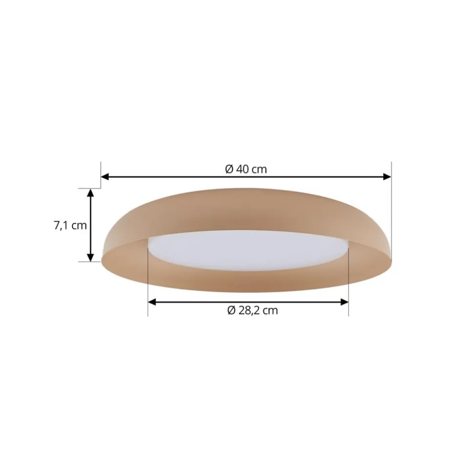 Lindby LED-loftlampe Florie, beige, metal, Ø 40 cm
