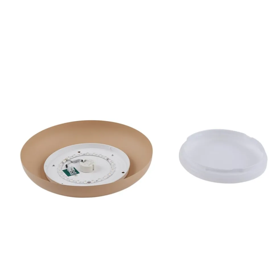 Lindby LED-loftlampe Florie, beige, metal, Ø 40 cm