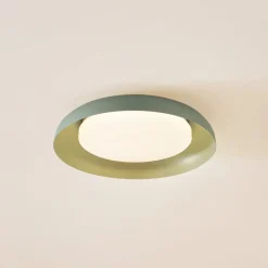 Lindby LED-loftlampe Florie, grøn, metal, Ø 40 cm