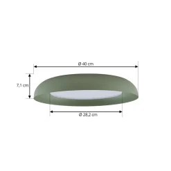 Lindby LED-loftlampe Florie, grøn, metal, Ø 40 cm