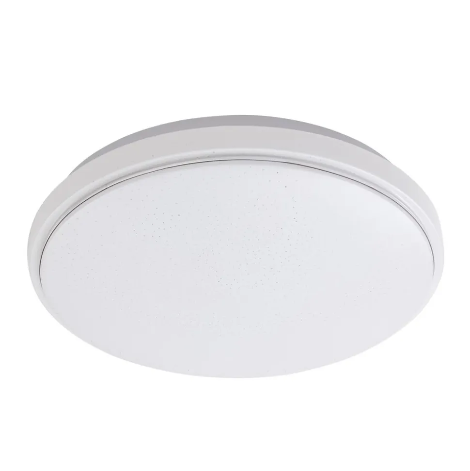 Lindby LED-loftlampe Glamo, Ø 39 cm, krom, hvid, IP44