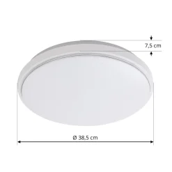 Lindby LED-loftlampe Glamo, Ø 39 cm, krom, hvid, IP44