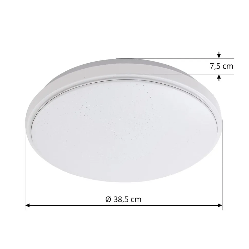 Lindby LED-loftlampe Glamo, Ø 39 cm, krom, hvid, IP44