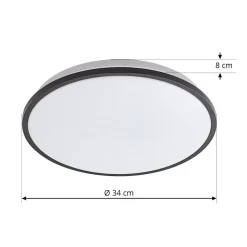 Lindby LED-loftlampe Glane, Ø 38 cm, sort/hvid, IP44