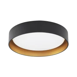 Lindby LED-loftlampe Gracjan, sort, metal, CCT, Ø45cm