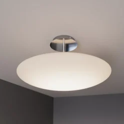 Lindby LED-loftlampe Gunda, hvid, glas, Ø 48 cm, dæmpbar