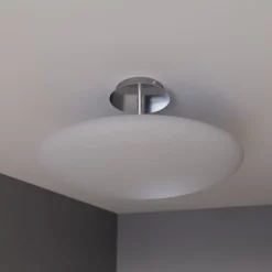 Lindby LED-loftlampe Gunda, hvid, glas, Ø 48 cm, dæmpbar