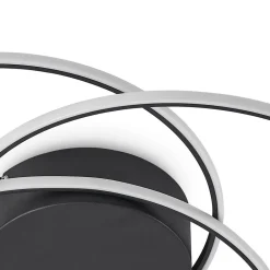 Lindby LED-loftlampe, Hamza, Ø 49 cm, sort, aluminium