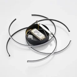 Lindby LED-loftlampe, Hamza, Ø 49 cm, sort, aluminium