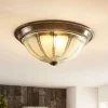 Lindby LED-loftlampe Henja, antik messing, Ø 32 cm, dæmpbar