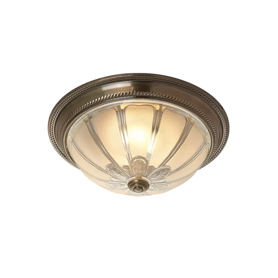 Lindby LED-loftlampe Henja, antik messing, Ø 32 cm, dæmpbar