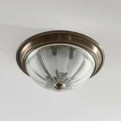 Lindby LED-loftlampe Henja, antik messing, Ø 32 cm, dæmpbar