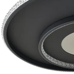 Lindby LED-loftlampe Inessa, Ø 51 cm, sort, CCT, dæmpbar