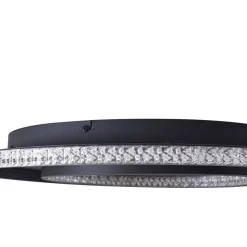 Lindby LED-loftlampe Inessa, Ø 51 cm, sort, CCT, dæmpbar