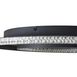 Lindby LED-loftlampe Inessa, Ø 51 cm, sort, CCT, dæmpbar