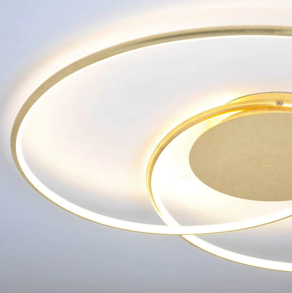 Lindby LED-loftlampe Joline, Ø 74 cm, guldfarvet, metal