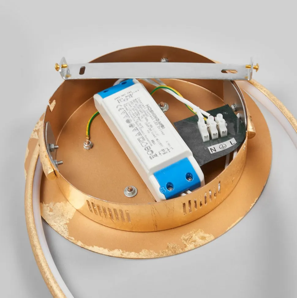 Lindby LED-loftlampe Joline, Ø 74 cm, guldfarvet, metal