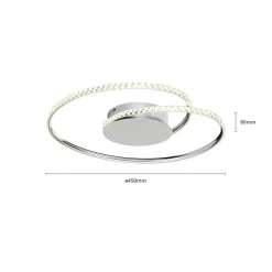 Lindby LED-loftlampe Joline, Ø 45 cm, krystaller, metal