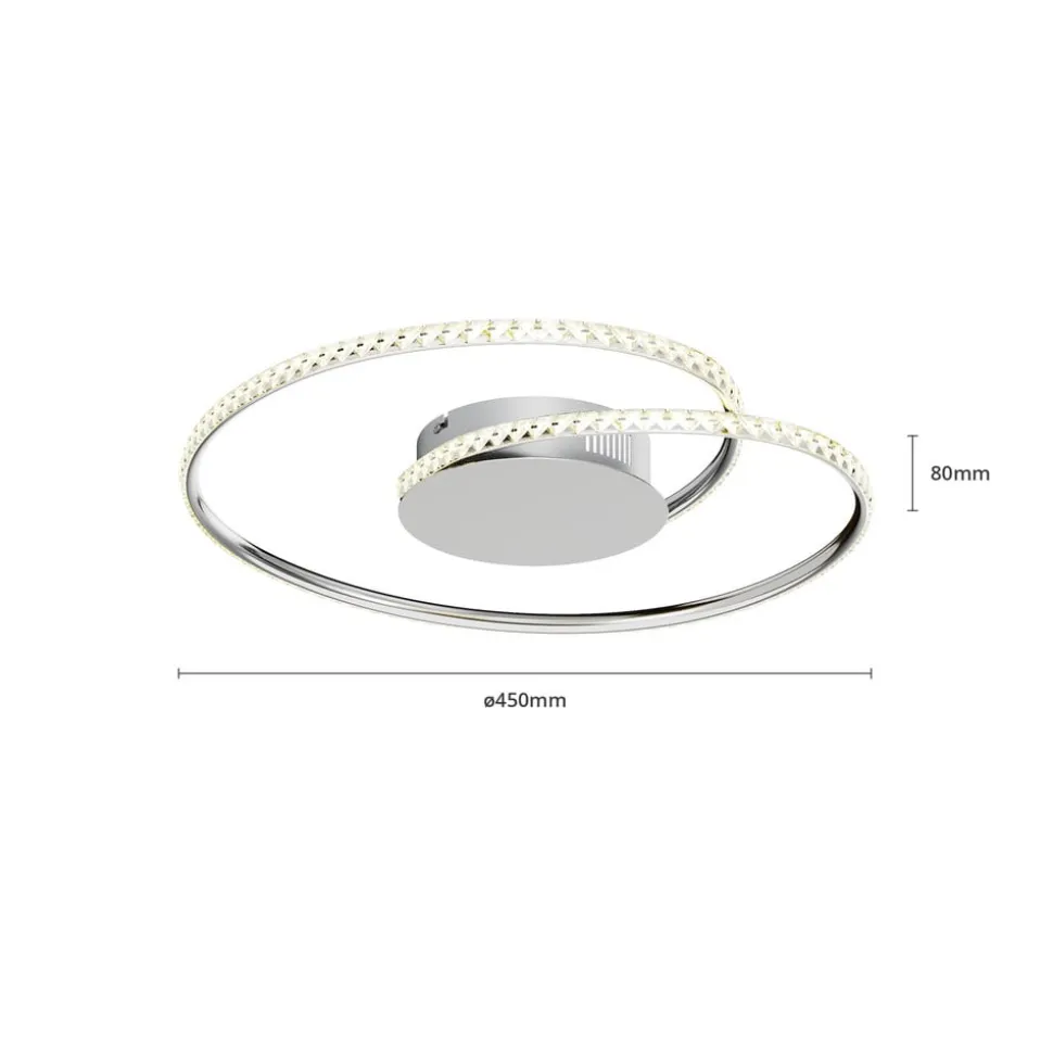Lindby LED-loftlampe Joline, Ø 45 cm, krystaller, metal