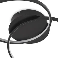 Lindby LED-loftlampe Kateryna, sort, Ø 60 cm, dæmpbar