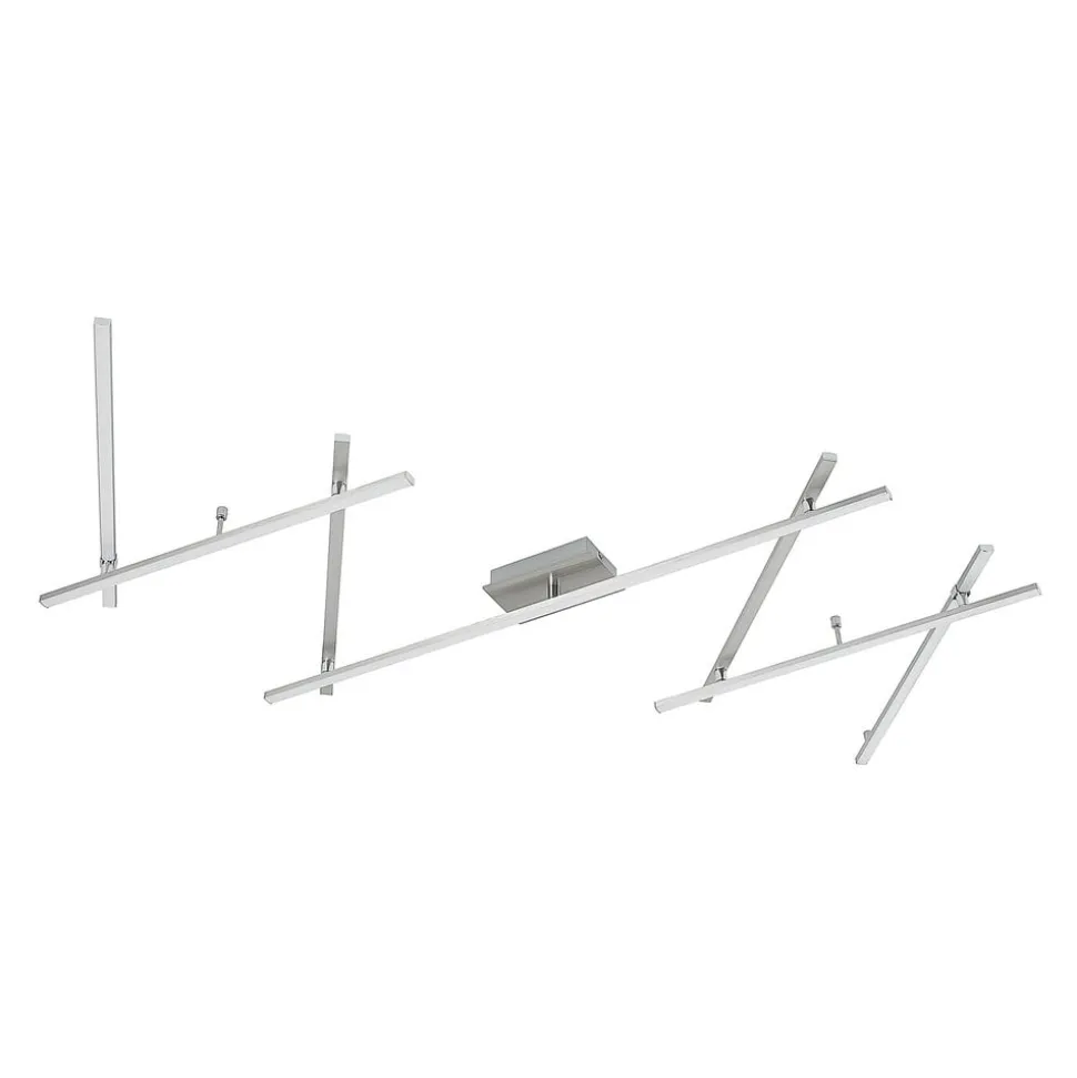 Lindby LED-loftlampe Kerem, 345 cm, nikkelfarvet, metal