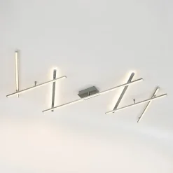 Lindby LED-loftlampe Kerem, 345 cm, nikkelfarvet, metal
