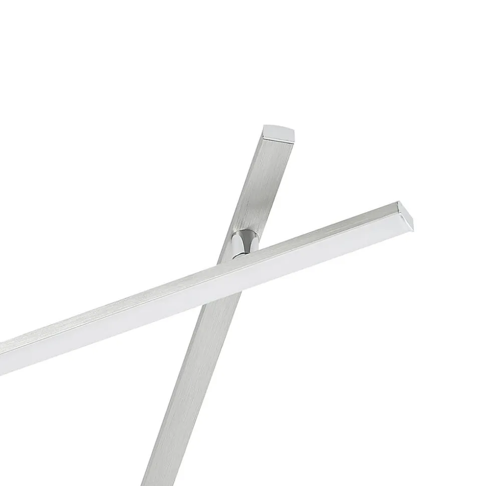 Lindby LED-loftlampe Kerem, 345 cm, nikkelfarvet, metal