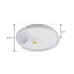 Lindby LED-loftlampe Kosmo, 40 cm, hvid, metal, moon