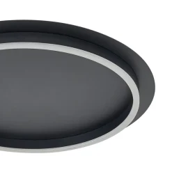 Lindby LED-loftlampe Kunis, sort, plast, Ø 46 cm