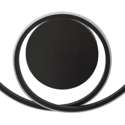 Lindby LED-loftlampe Kyron, sort, aluminium, dæmpbar, Ø45cm